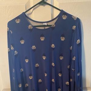 Blue, flower print Old Navy Long sleeve dress
